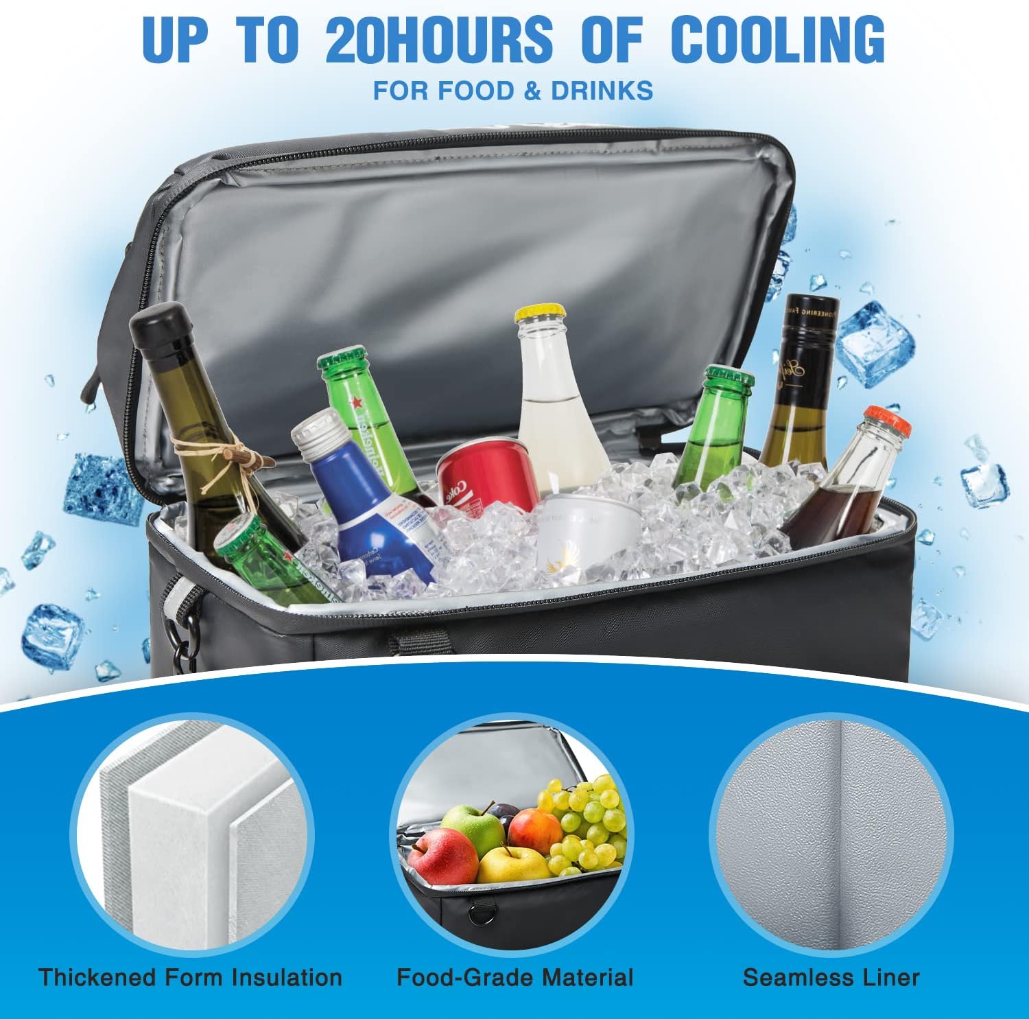 Backpack Leakproof and Waterproof Insulated Backpack Cooler Bag Lightweight for Camping Beach Hiking Travel Lunch Backpack Cooler for Men and Women Large 35 Cans