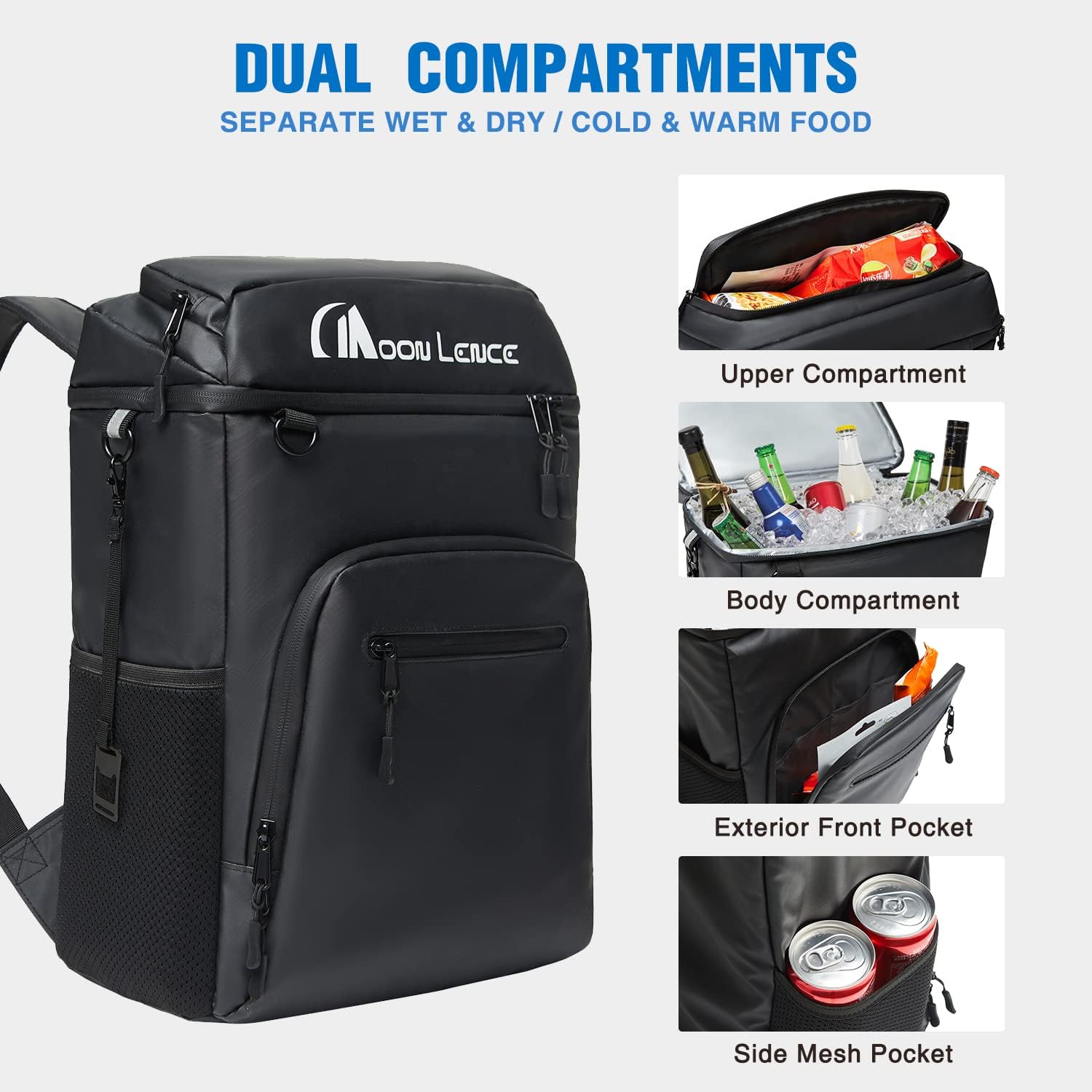 Backpack Leakproof and Waterproof Insulated Backpack Cooler Bag Lightweight for Camping Beach Hiking Travel Lunch Backpack Cooler for Men and Women Large 35 Cans