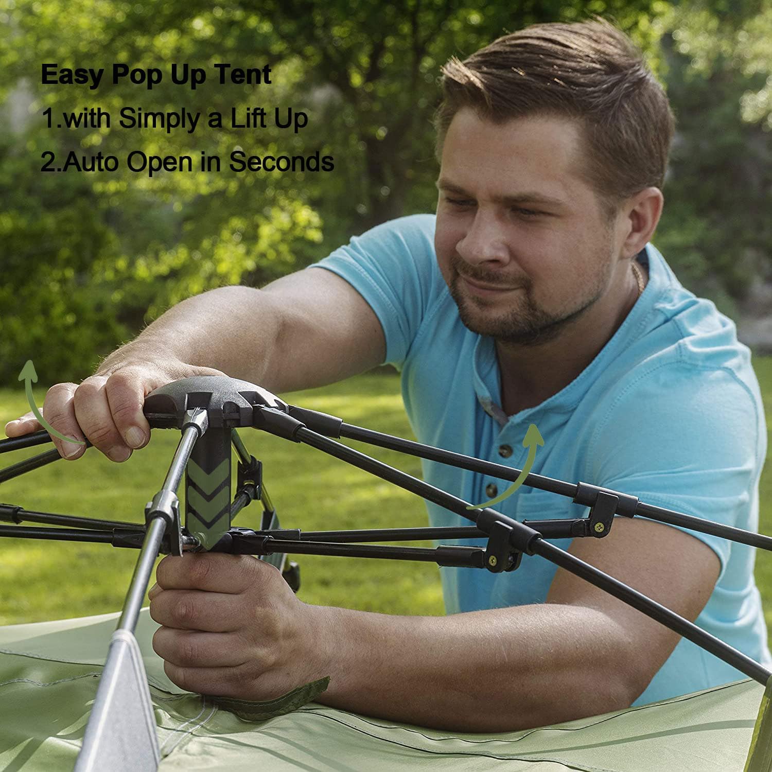 Pop Up Tent Family Camping Tent for 4 Person Portable Instant Tent Automatic Tent Waterproof Windproof for Camping Hiking Mountaineering