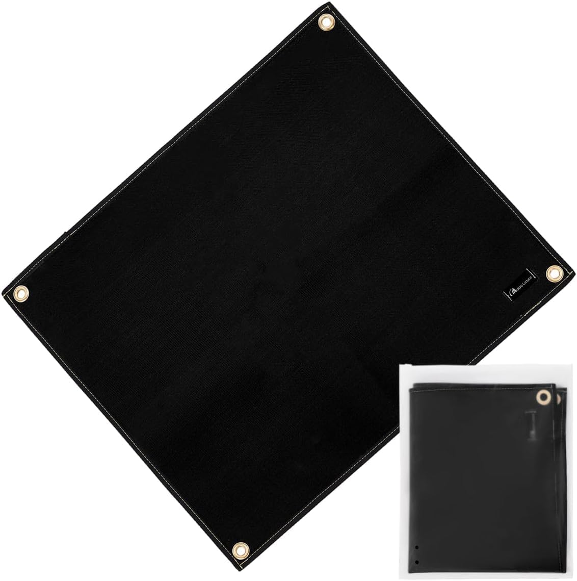 MOON LENCE Fire Resistant Grill Mat, 50x60cm/90x60cm, Glass Fiber PU/Silicon Coated, Heat Resistant up to 500°F, for Outdoor Grill, Bonfire, Campfire (19.7 x 23.6'' Silicone Coated)