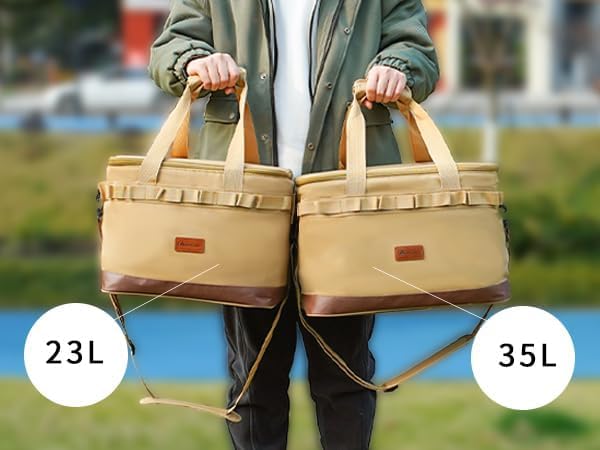 Moon Lence Cooler Refrigerated Bag, 23L/35L Capacity, Portable, for Camping, Picnic, Road Trip