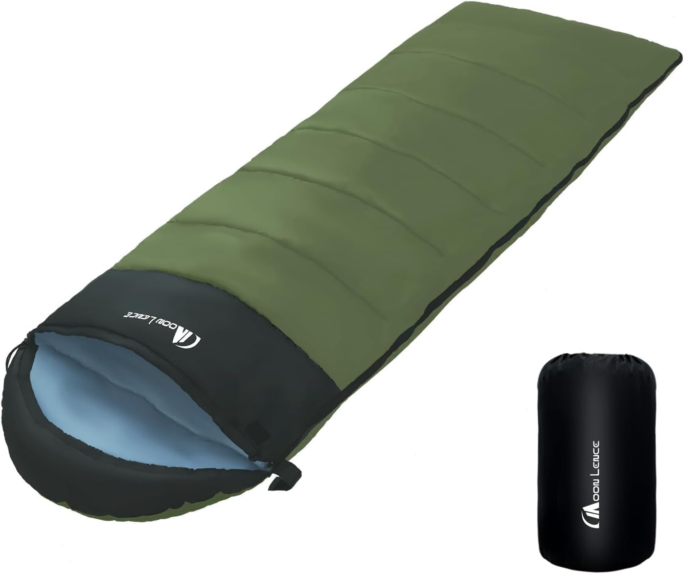 MOON LENCE Sleeping Bag, Envelope Style, 3.09 lbs, Lightweight, Waterproof, Compact, for Camping, Climbing, Spring, Summer, Fall, Winter
