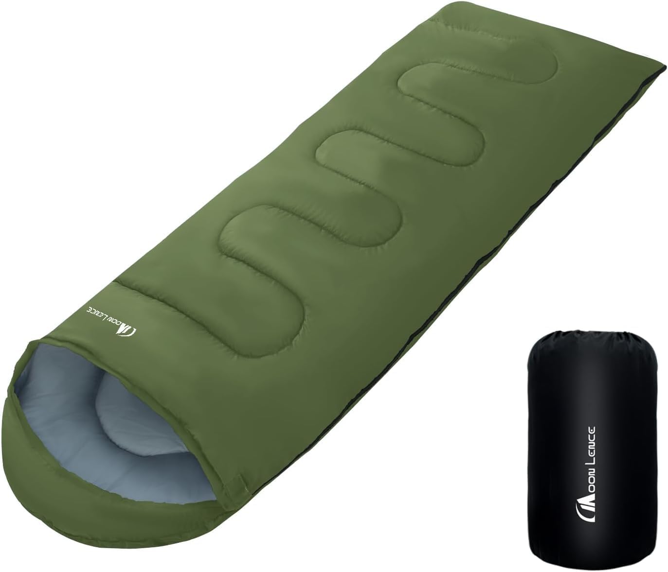 MOON LENCE Sleeping Bag, Envelope Style, 3.09 lbs, Lightweight, Waterproof, Compact, for Camping, Climbing, Spring, Summer, Fall, Winter