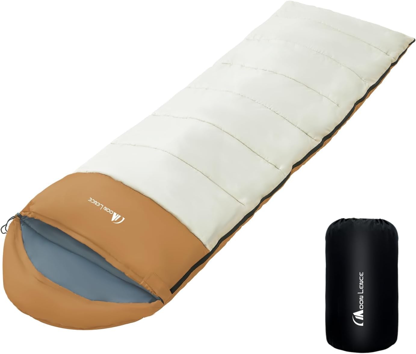MOON LENCE Sleeping Bag, Envelope Style, 3.09 lbs, Lightweight, Waterproof, Compact, for Camping, Climbing, Spring, Summer, Fall, Winter
