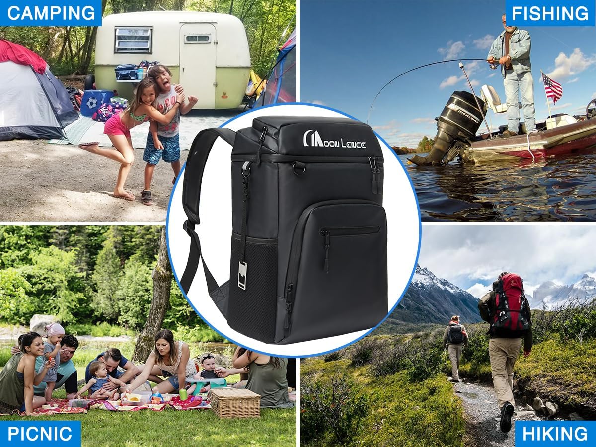 Backpack Leakproof and Waterproof Insulated Backpack Cooler Bag Lightweight for Camping Beach Hiking Travel Lunch Backpack Cooler for Men and Women Large 35 Cans