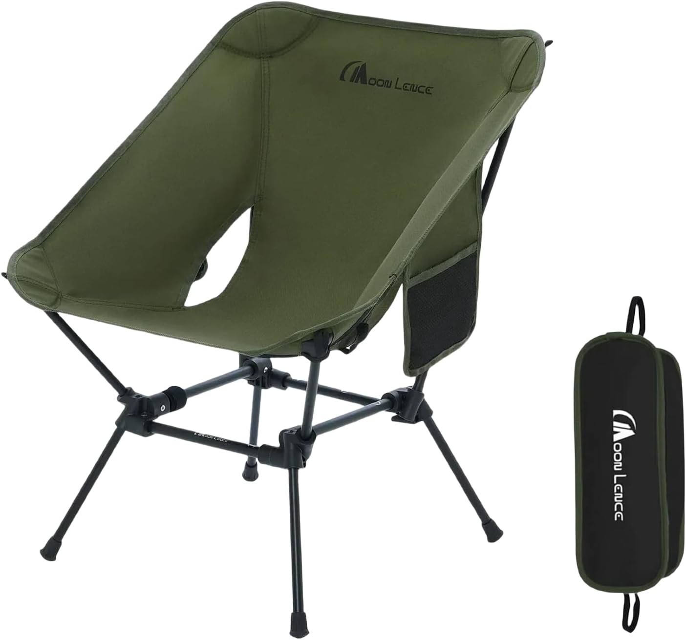 MOON LENCE Lighweight Foldable Camping Chair, Travel Backpack Chair, Portable & Ultralight, 400 lbs Folding Metal Chairs Heavy Duty for Outdoor Adventure, Hiking, Picnics & Beach