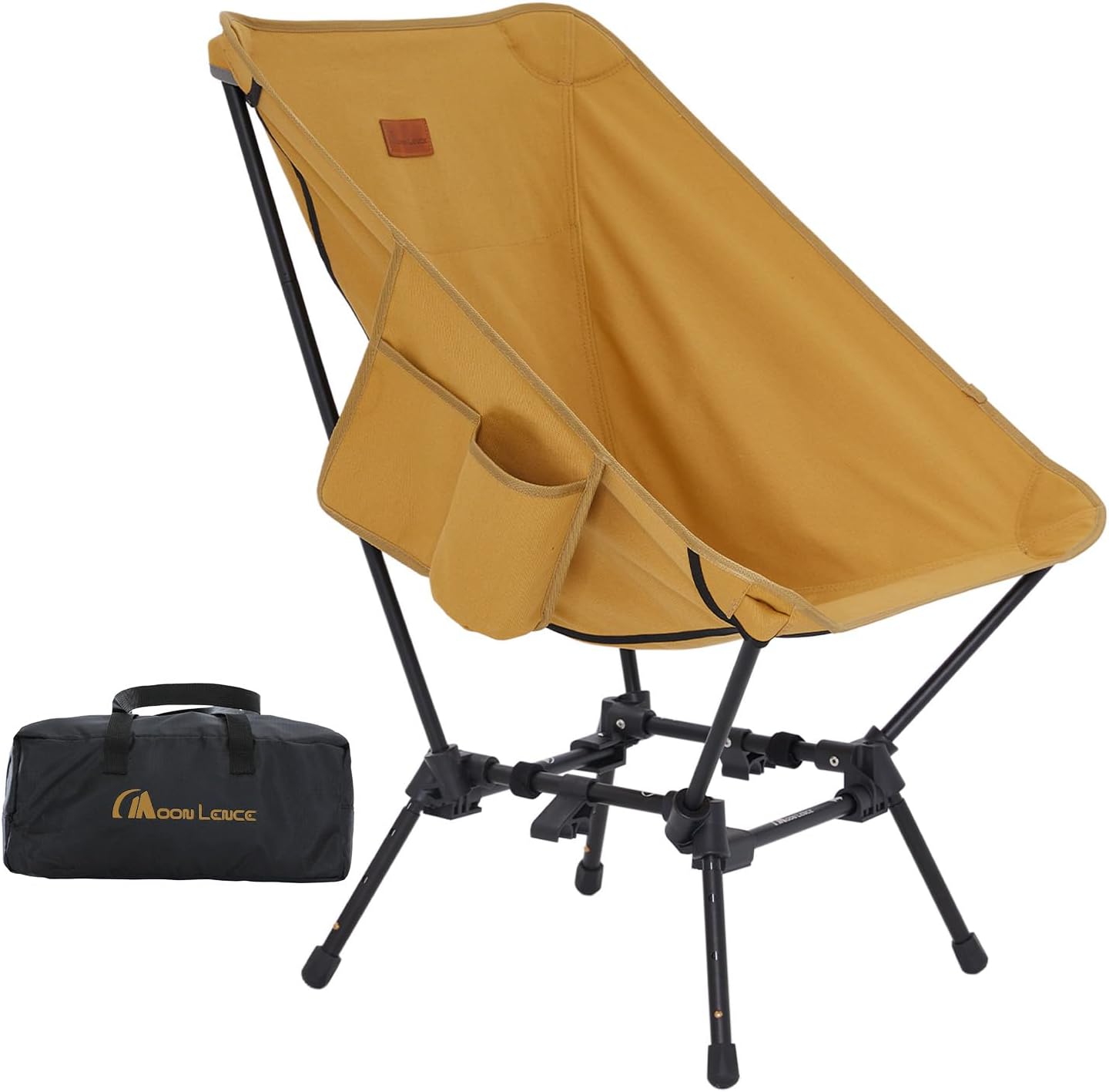 MOON LENCE Lighweight Foldable Camping Chair, Travel Backpack Chair, Portable & Ultralight, 400 lbs Folding Metal Chairs Heavy Duty for Outdoor Adventure, Hiking, Picnics & Beach