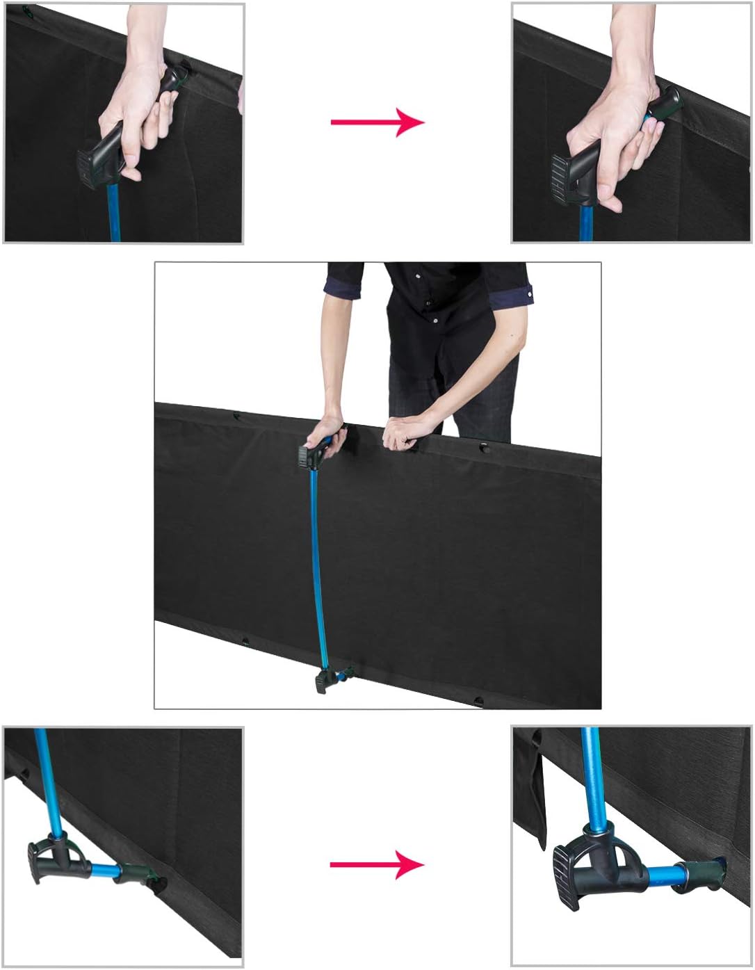 MOON LENCE Camping Cot for Adults Lightweight Portable Camping Bed Compact Folding Cot with Breathable Waterproof Bed Surface,Perfect for Base Camp,Hiking and Hunting …