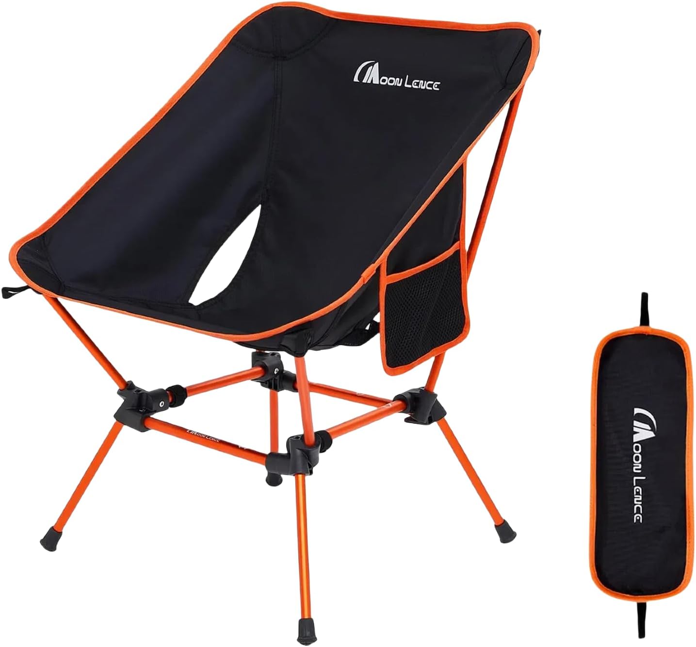 MOON LENCE Lighweight Foldable Camping Chair, Travel Backpack Chair, Portable & Ultralight, 400 lbs Folding Metal Chairs Heavy Duty for Outdoor Adventure, Hiking, Picnics & Beach