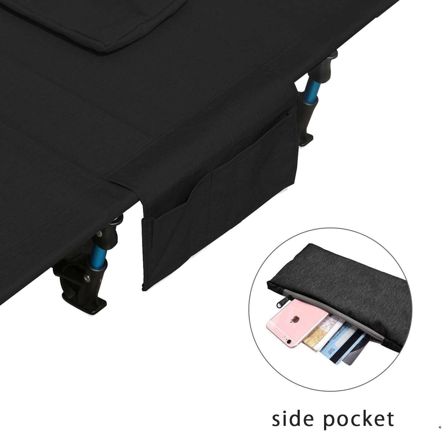 MOON LENCE Camping Cot for Adults Lightweight Portable Camping Bed Compact Folding Cot with Breathable Waterproof Bed Surface,Perfect for Base Camp,Hiking and Hunting …