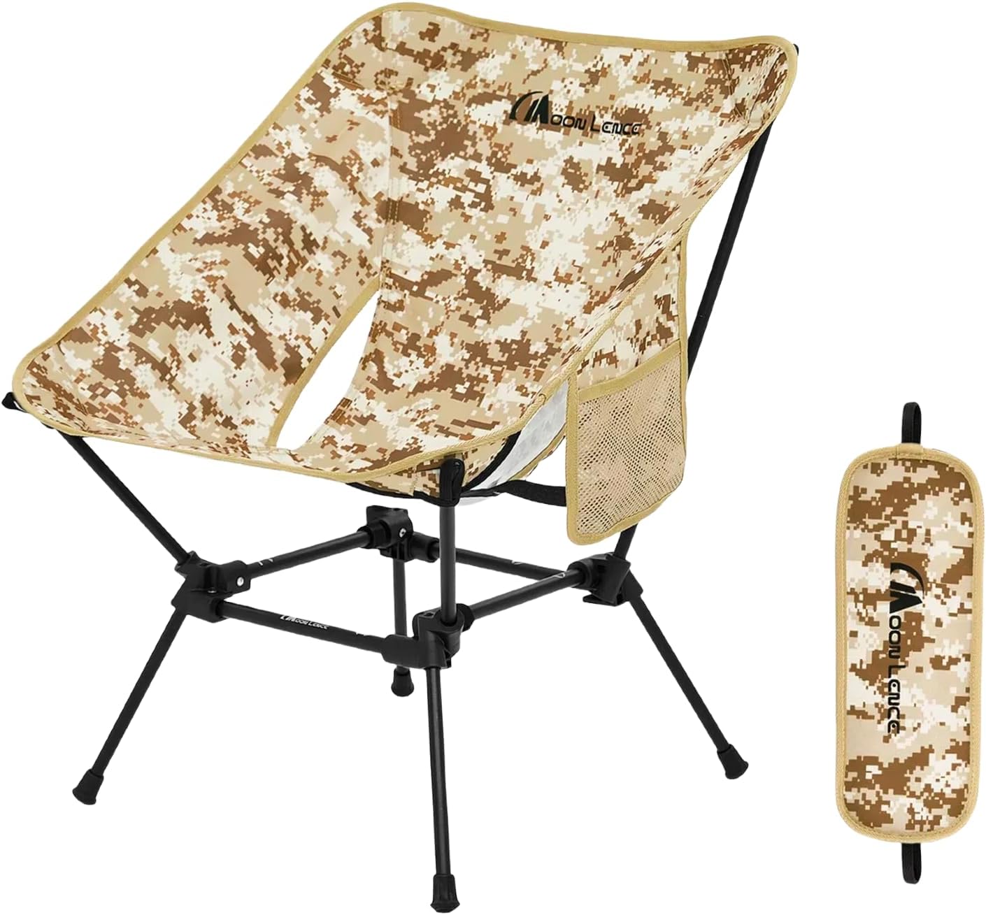 MOON LENCE Lighweight Foldable Camping Chair, Travel Backpack Chair, Portable & Ultralight, 400 lbs Folding Metal Chairs Heavy Duty for Outdoor Adventure, Hiking, Picnics & Beach