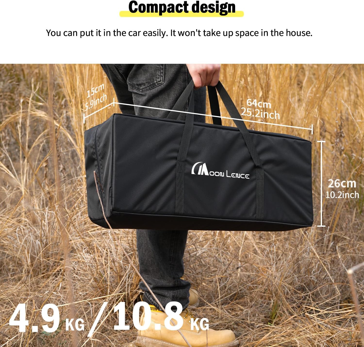 MOON LENCE Camping Table, Outdoor Folding Portable Picnic Camping Table with Adjustable Legs,Easy Set Up Camping Table with Storage Bag for Camping, Beach (L)