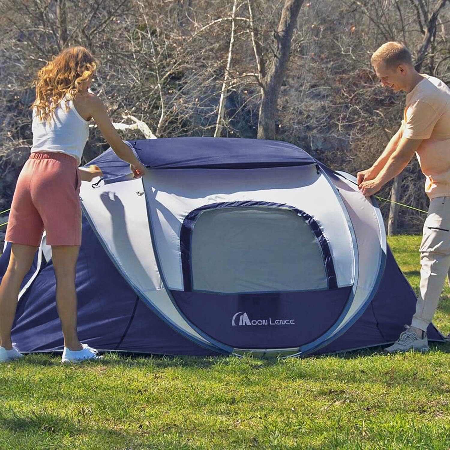 Moon Lence Pop up Tent Instant Tent 2 3 4 Person Camping Tent Waterpro