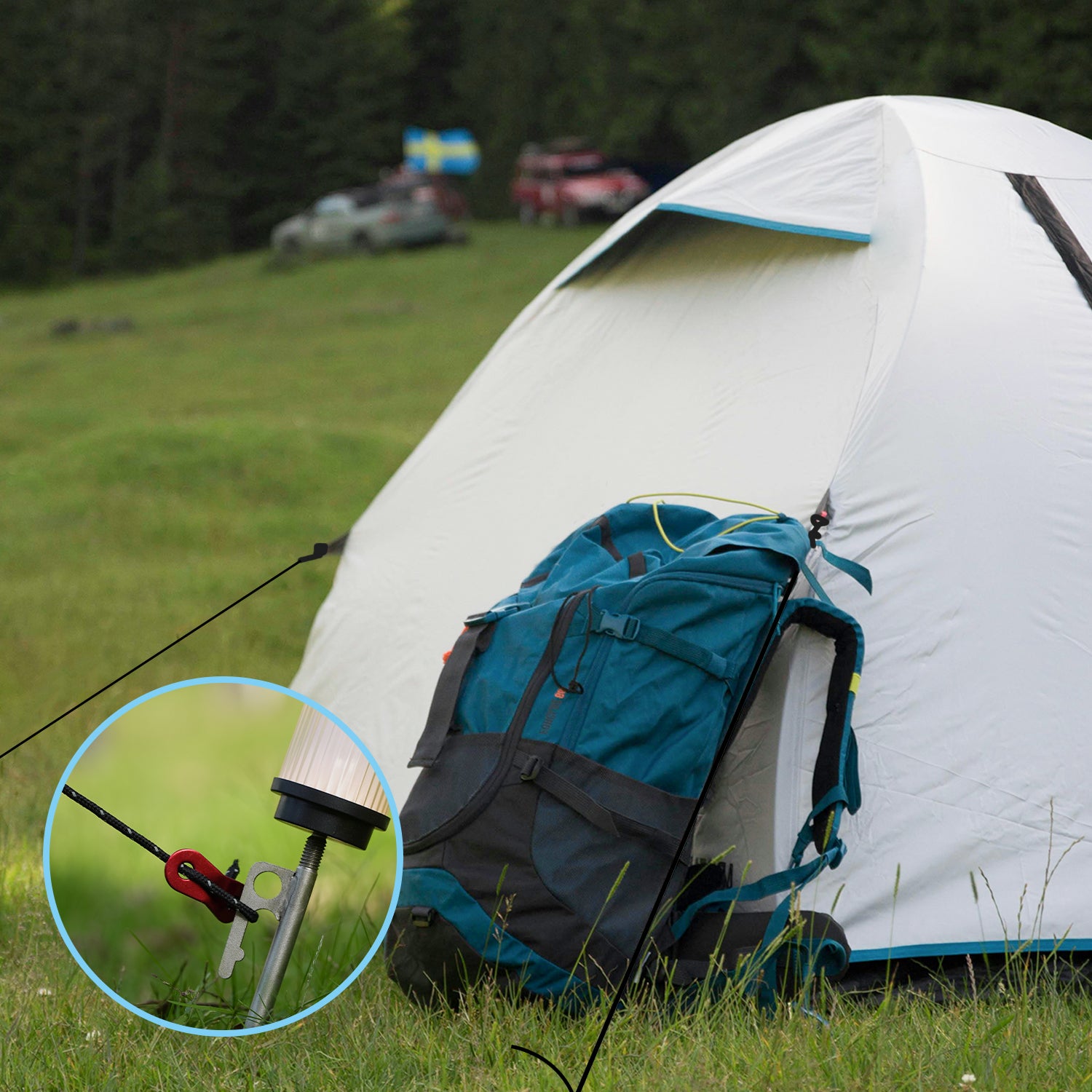 tent nail Multifunctional ground nail with quarter thread outdoor beach tent canopy windbreak rope to secure camping