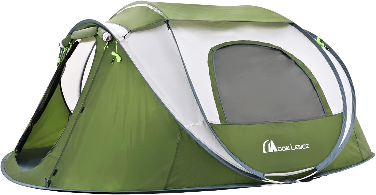 Pop up Tent Instant Tent 2 3 4 Person Camping Tent Waterproof Tent for Family Easy Setup with 3 Mesh Windows and 2 Big Doors
