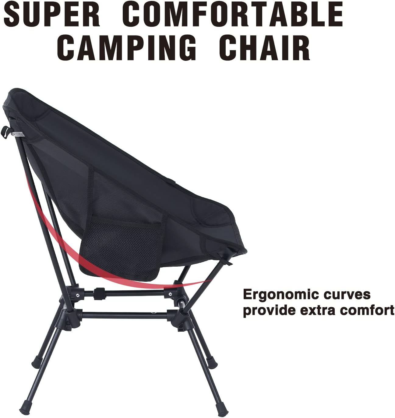 MOON LENCE Lighweight Foldable Camping Chair, Travel Backpack Chair, Portable & Ultralight, 400 lbs Folding Metal Chairs Heavy Duty for Outdoor Adventure, Hiking, Picnics & Beach
