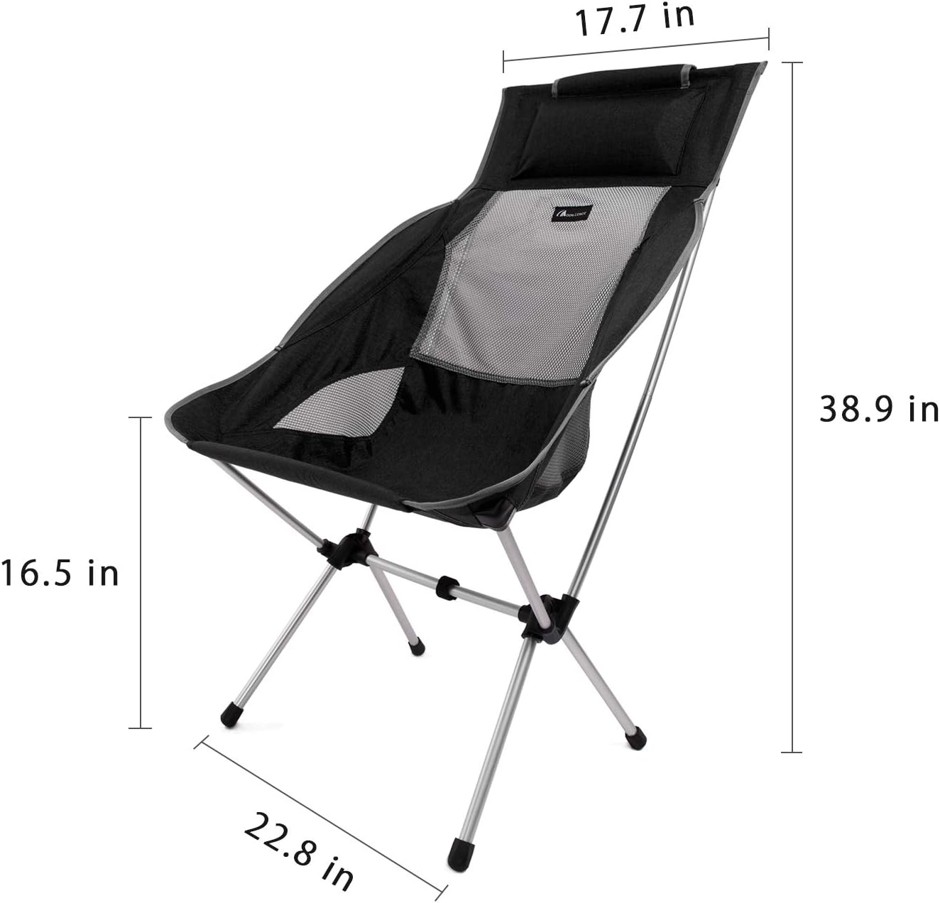 MOON LENCE Compact Camping Chair High Back Ultralight Portable Folding Backpacking Chair Summer Camping-Super Breathable