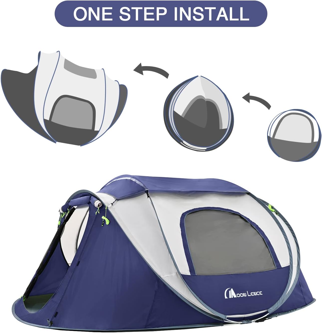Moon Lence Pop up Tent Instant Tent 2 3 4 Person Camping Tent Waterpro