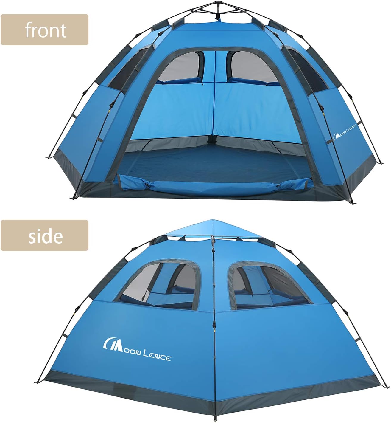 Moon Lence Instant Pop Up Tent Family Camping Tent 4-5 Person Portable Tent Automatic Tent Waterproof Windproof for Camping Hiking Mountaineering