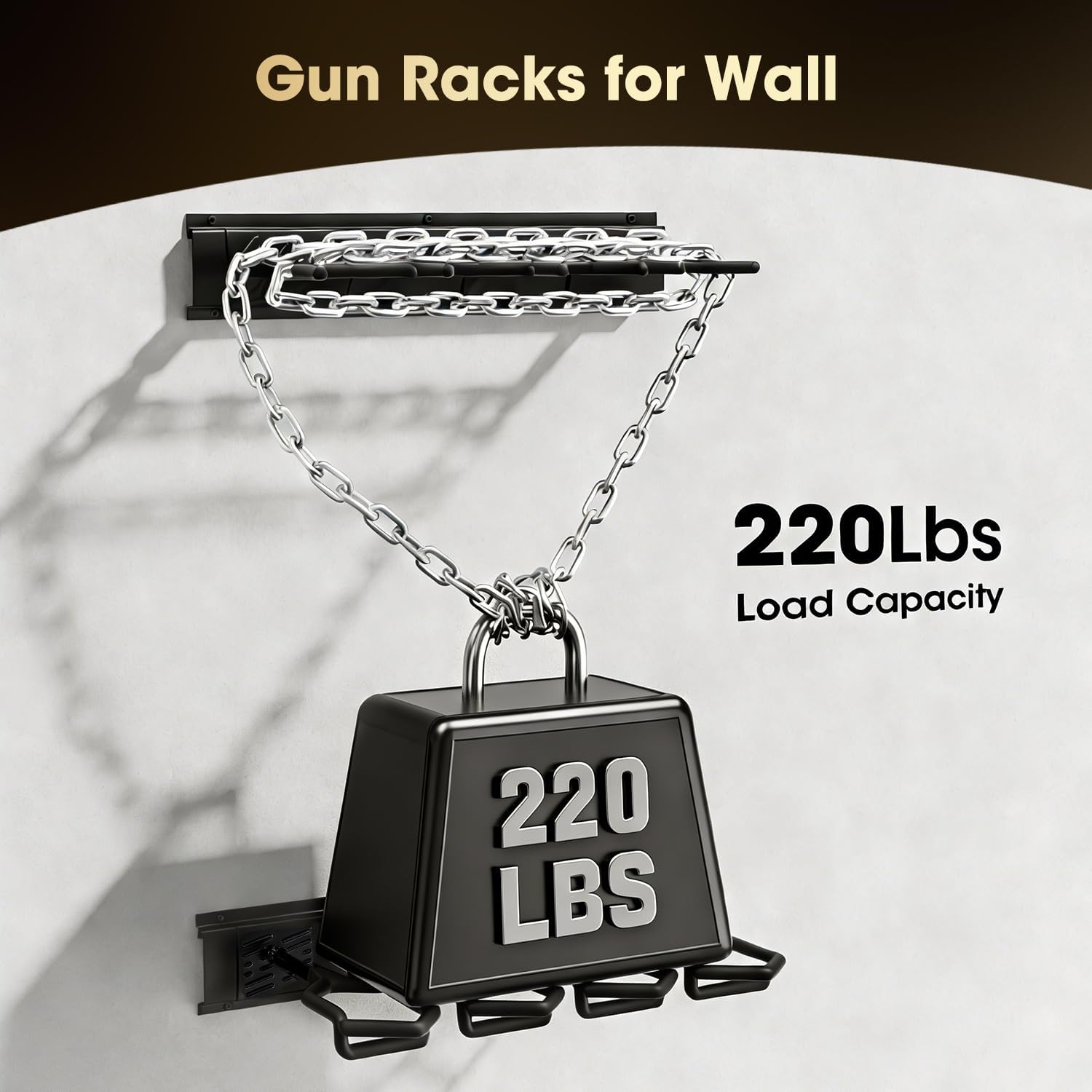 MOON LENCE Gun Rack, Heavy Duty Steel Gun Racks for Wall, Adjustable 4/8/12 Slot Indoor Rifle Racks, Secure Storage for Garage, Mudroom and Home, 12-Slots