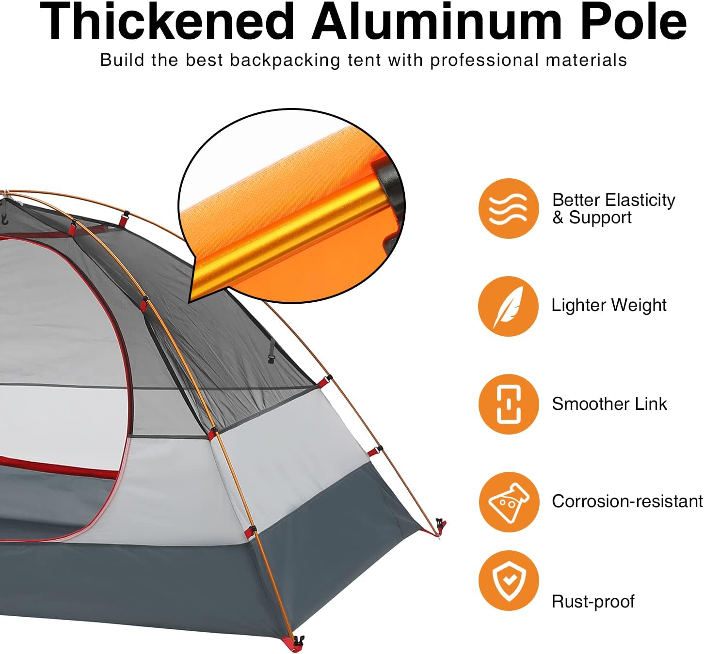 Moon Lence Professional Camping Tent 2 Person Tent Backpacking Tent, Water & Wind Proof Ultralight Equipment for Mountaineering Backpacking & Hiking, Porch Double Layer, Aluminum Alloy Pole