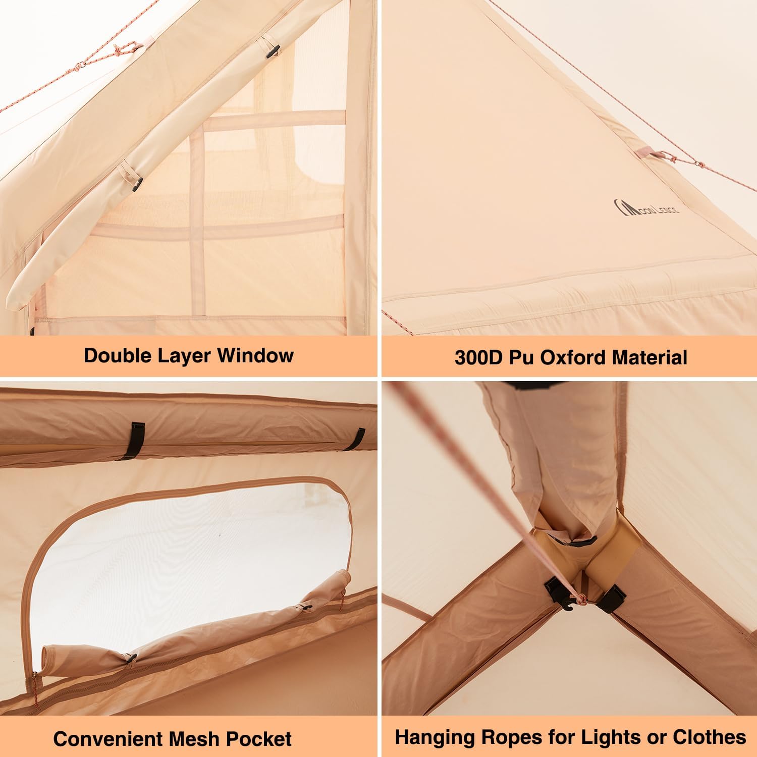 easy air tent Moon Lence Glamping Inflatable Camping Tent for 4-6 Person,All-Season