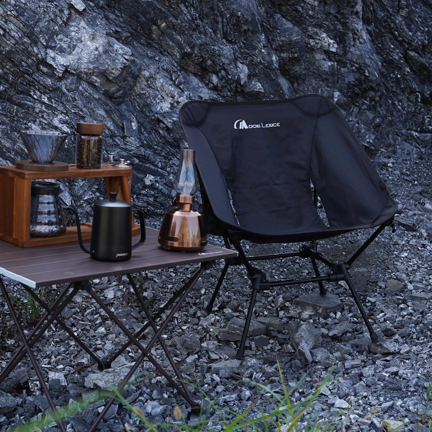 【moon】ポロックチェア ブラック Folding Moon Chair (400lb Capacity) – Threadfellows